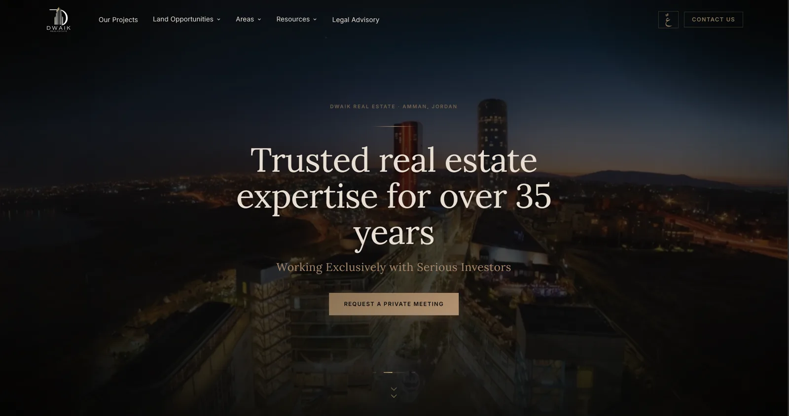 Dwaik Estate — website screen 1
